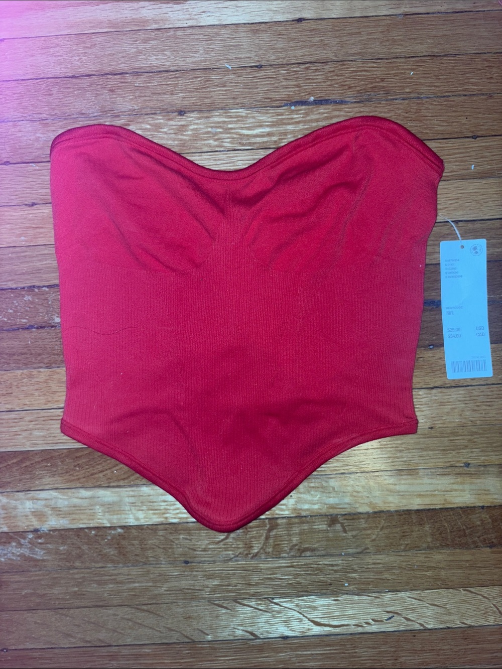 Strapless Red Tube Top Urban Outfitters Brand New